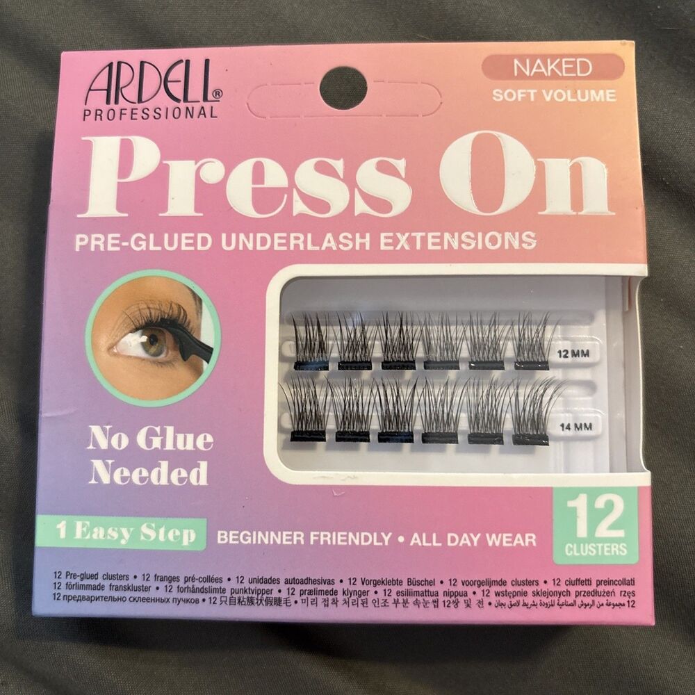 ARDELL Press-On Pre-Glued Under Lash Extensions Wispies Natural 1 Box 12 Cluster